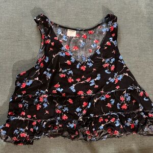 Free People Cropped Flower Top
